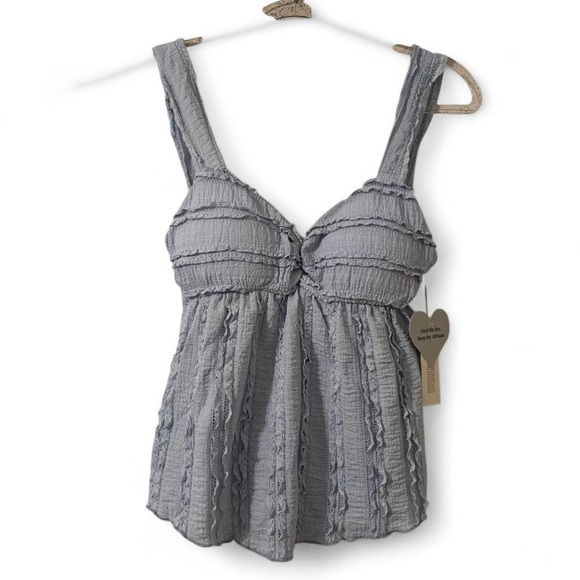 Derek Heart Tops - NWT Derek Heart Baby Blue Ruffle Top